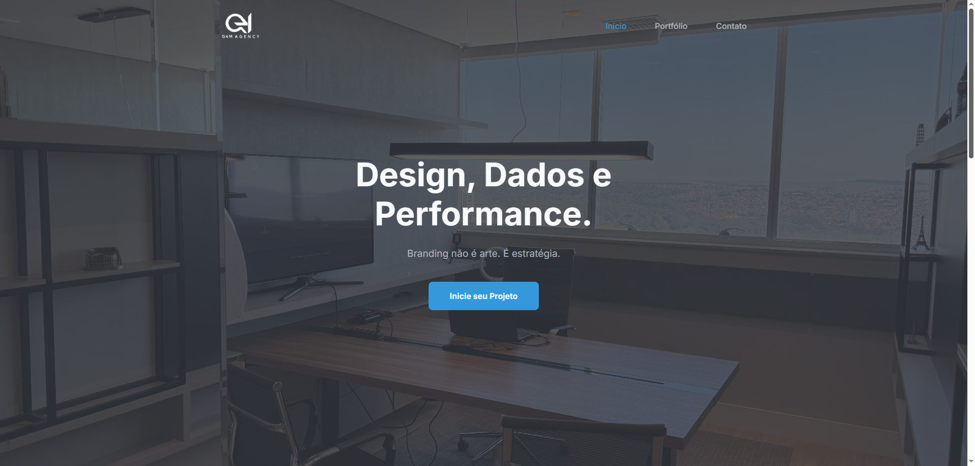 Print do site de leads da G4M Agency